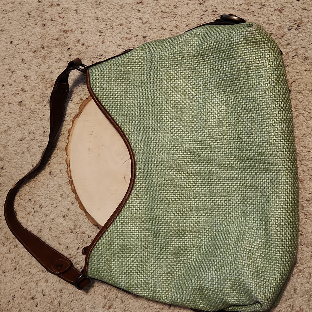 Fossil Green Weave Design Handbag